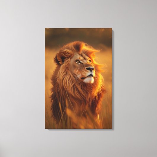 Majestic Golden Lion at Sunset – Canvas Wall Art   キャンバスプリント (正面)