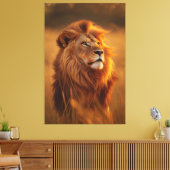 Majestic Golden Lion at Sunset – Canvas Wall Art キャンバスプリント (インサイチュ (リビング))