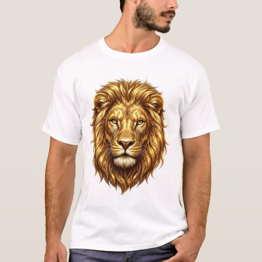 Majestic Golden Lion King Art T-Shirt Tシャツ (正面)