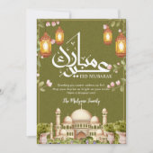 Majestic Golden Mosque and Lanterns Eid Card シーズンカード (正面)