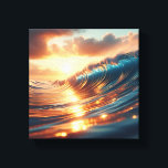 Majestic Golden Sunset Ocean Waves - Ethereal キャンバスプリント<br><div class="desc">A breathtaking digital artwork featuring rolling ocean waves shimmering under the intense golden light of a setting sun. The intricate reflections on the water and the soft, cloud-filled sky evoke a sense of peace and natural splendor. Perfect for high-end residential decor, spa environments, or as a radiant focal point in...</div>