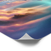 Majestic Golden Tree Over Dreamlike Ocean Skies ポスター (角)