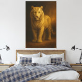 Majestic Golden White Tiger – Fine Art Premium Can キャンバスプリント (インサイチュ (寝室))