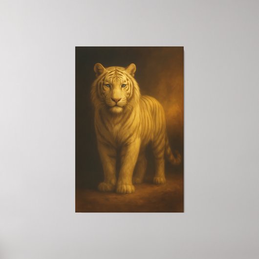 Majestic Golden White Tiger – Fine Art Premium Can キャンバスプリント (正面)