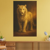 Majestic Golden White Tiger – Fine Art Premium Can キャンバスプリント (インサイチュ (リビング))