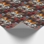 Majestic Great Dane Asleep by Fireplace Cozy ラッピングペーパー (角)