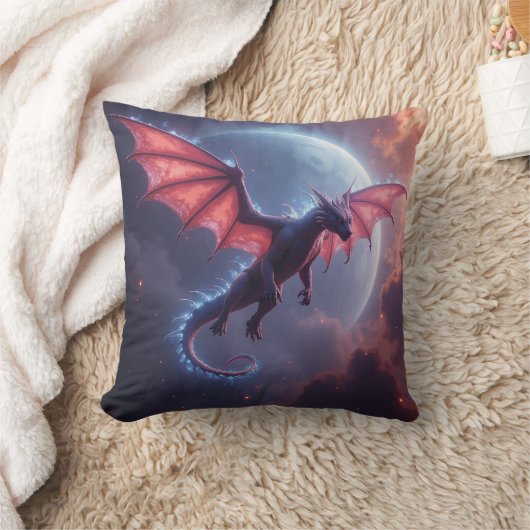 Majestic Guardian: Nebula Dragon Pillow クッション (ブランケット)