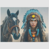  Majestic Horse And Young Native Woman 薄葉紙 (正面)