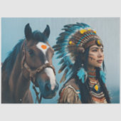  Majestic Horse And Young Native Woman 薄葉紙 (正面)