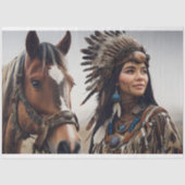  Majestic Horse And Young Native Woman 薄葉紙 (正面)