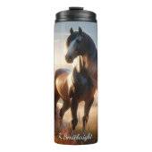 Majestic Horse Golden Field Sunset タンブラー (正面)