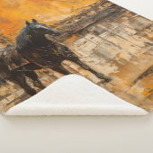 Majestic Horse in Abstract Sunset シェルパブランケット (3/4)