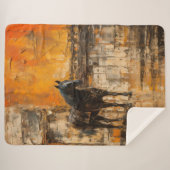 Majestic Horse in Abstract Sunset シェルパブランケット (正面(横))