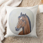 Majestic Horse Portrait T-Shirt クッション (ブランケット)