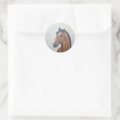Majestic Horse Portrait T-Shirt ラウンドシール (バッグ)