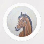 Majestic Horse Portrait T-Shirt ラベル (デザイン1)