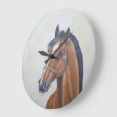Majestic Horse Portrait T-Shirt ラージ壁時計 (傾斜)