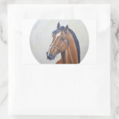 Majestic Horse Portrait T-Shirt 長方形シール (バッグ)