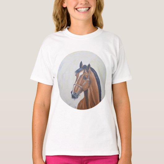 Majestic Horse Portrait T-Shirt Tシャツ (正面)