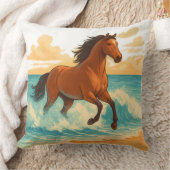 Majestic Horse Rising from the Sea Power and Free クッション (ブランケット)