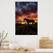 Majestic Horse Silhouette Sunset Poster | Luxury  ポスター (キッチン)