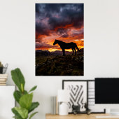 Majestic Horse Silhouette Sunset Poster | Luxury  ポスター (ホームオフィス)