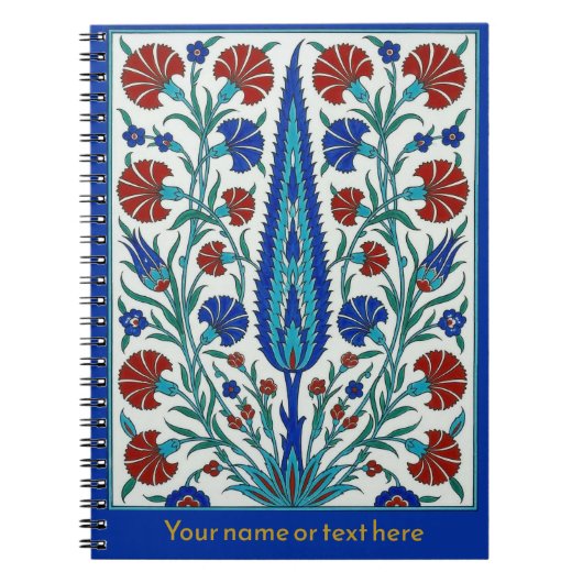 Majestic Iznik Cypress & Carnation Botanical ノートブック (正面)