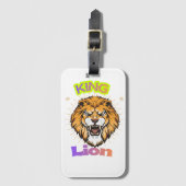 Majestic King Lion Crowned Portrait Design ラゲッジタグ (正面縦)