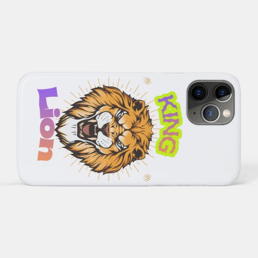 Majestic King Lion Crowned Portrait Design Case-Mate iPhoneケース (裏面(横))