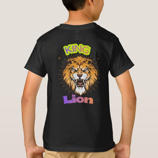Majestic King Lion Crowned Portrait Design Tシャツ (裏面)