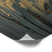 Majestic Leo Art Print Poised Lion with Blue and ポスター (角)