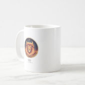 Majestic Leo Lion Zodiac Gold Illustration Coffee  コーヒーマグカップ (正面左)