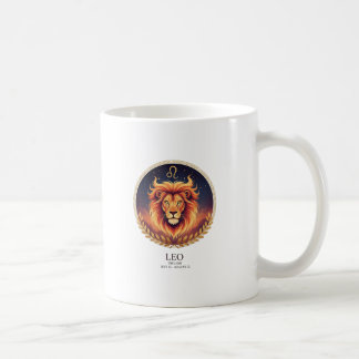 Majestic Leo Lion Zodiac Gold Illustration Coffee  コーヒーマグカップ