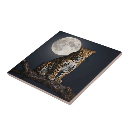 Majestic Leopard and Full Moon   タイル (側面)