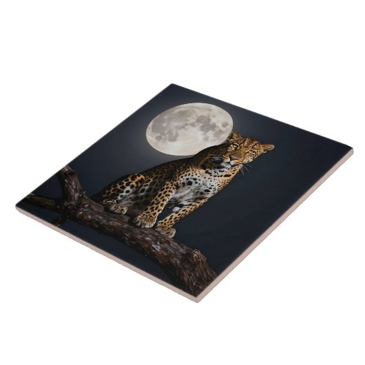 Majestic Leopard and Full Moon   タイル (側面)