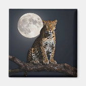 Majestic Leopard and Full Moon   マグネット (正面)