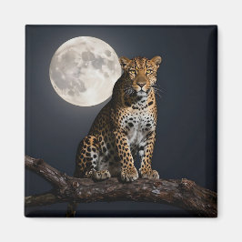 Majestic Leopard and Full Moon   マグネット