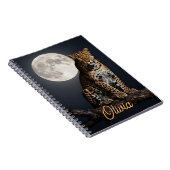 Majestic Leopard and Full Moon Personalized ノートブック (右側)