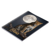 Majestic Leopard and Full Moon Personalized ノートブック (左側)