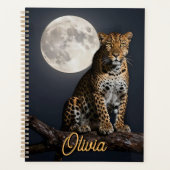 Majestic Leopard and Full Moon Personalized プランナー手帳 (正面)