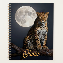 Majestic Leopard and Full Moon Personalized プランナー手帳