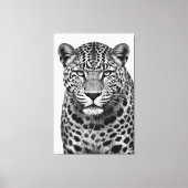 Majestic Leopard Black & White Canvas Print キャンバスプリント (正面)
