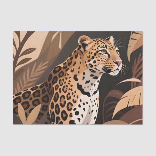 Majestic Leopard Jungle Wildlife  薄葉紙 (正面)