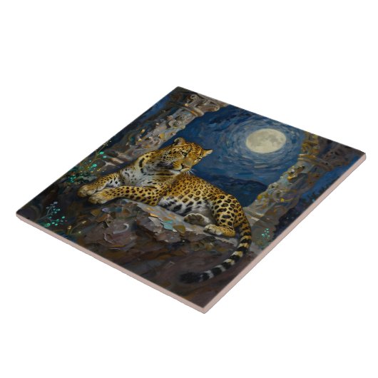 Majestic Leopard on Cliff Ledge  タイル (側面)