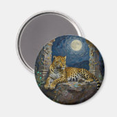 Majestic Leopard on Cliff Ledge マグネット (正面/裏面)