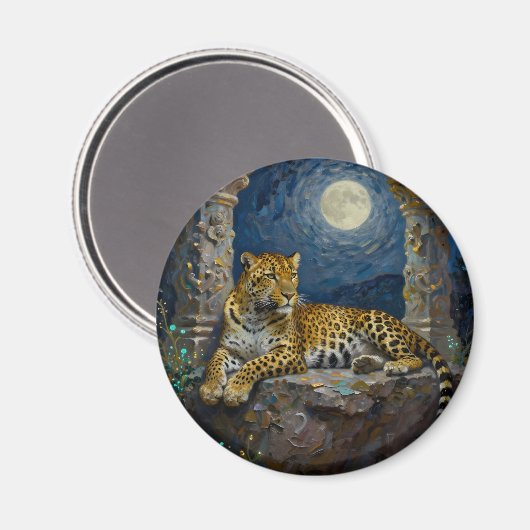 Majestic Leopard on Cliff Ledge  マグネット (正面/裏面)