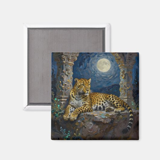 Majestic Leopard on Cliff Ledge  マグネット (正面/裏面)