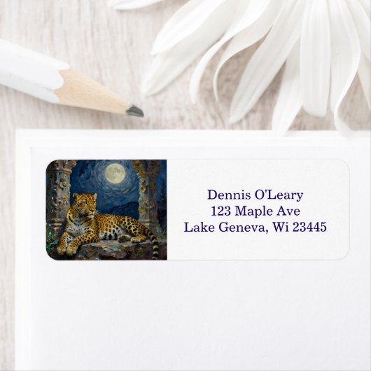 Majestic Leopard on Cliff Ledge   ラベル (インサイチュ)