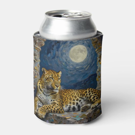 Majestic Leopard on Cliff Ledge  缶クーラー (缶正面)