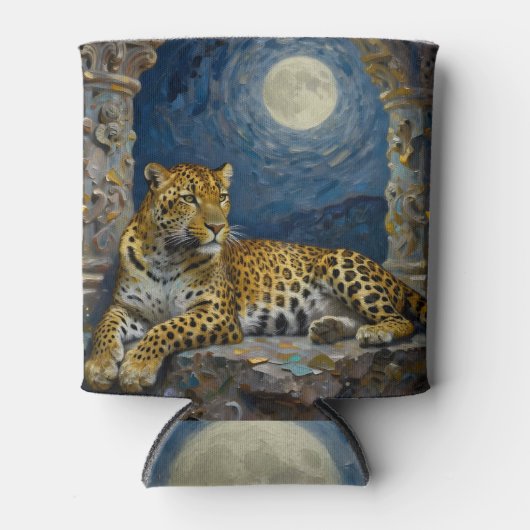 Majestic Leopard on Cliff Ledge  缶クーラー (正面)